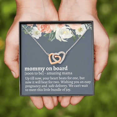 Mommy on Board Interlocking Hearts Necklace - Love You This Much